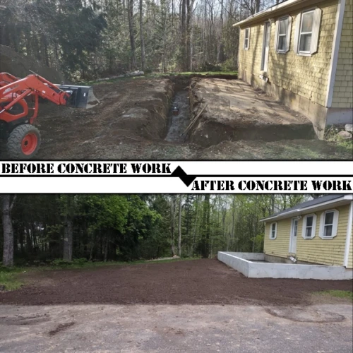 Before and After Concrete Work.